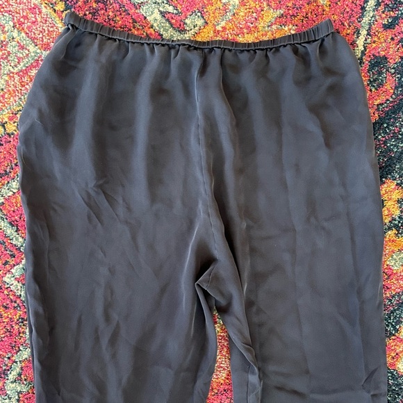 Theory | Women’s steel grey 100% silk Arai pull on jogger pants w/pockets size M - Picture 3 of 12